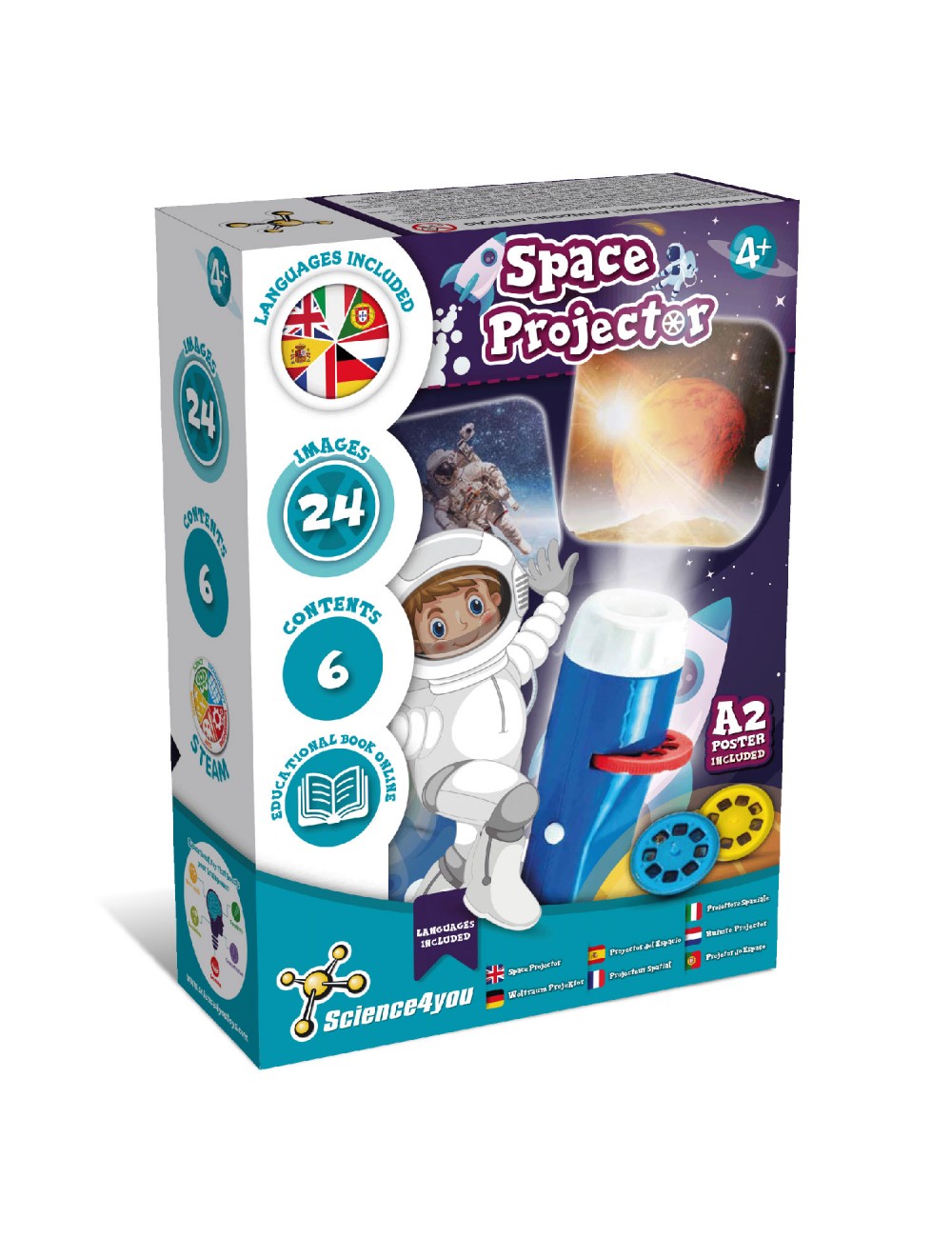 Proyector Linterna Espacial, Juguete Educativo +4 años