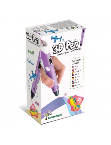 Bolígrafo 3D para Niños - Lápiz 3D + 6 Filamentos coloridos, Juguete niños  +14 años