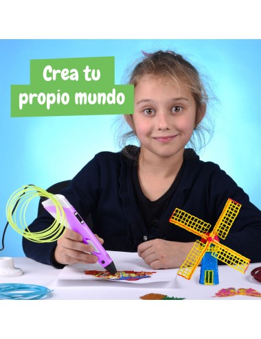 Bolígrafo 3D para Niños - Lápiz 3D + 6 Filamentos coloridos