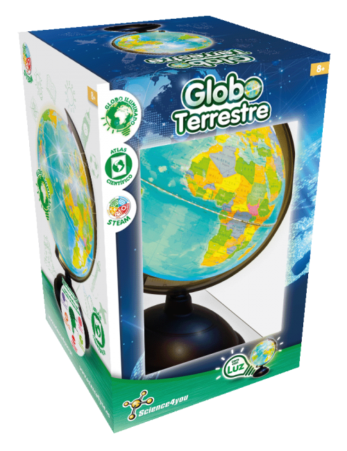 Globo terráqueo con luz