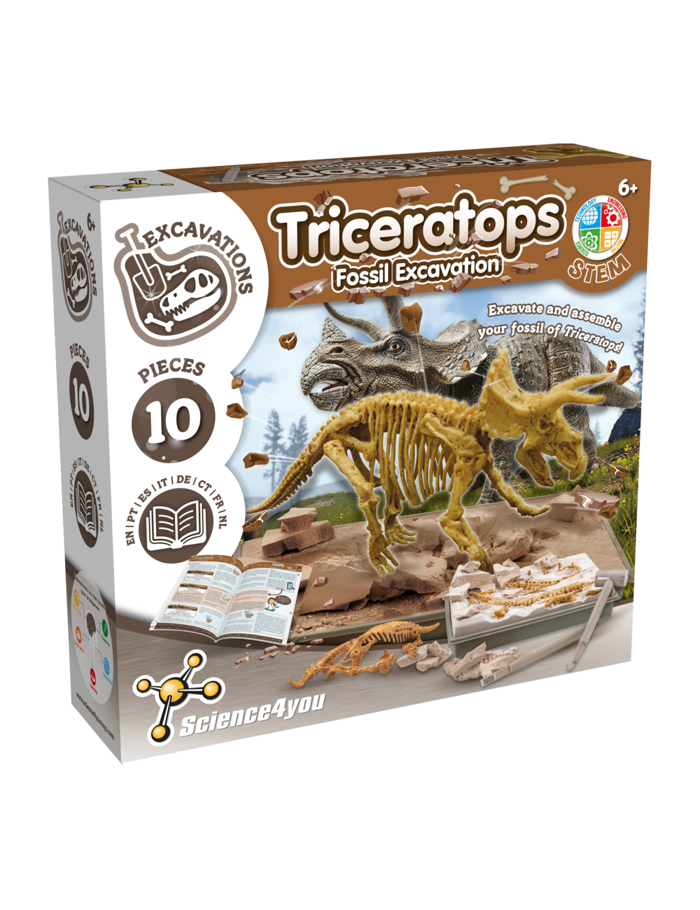 Excavaciones Fósiles - Triceratops | Juegos de Geologia y Dinosaurios para  Niños +6 Años | Science4you