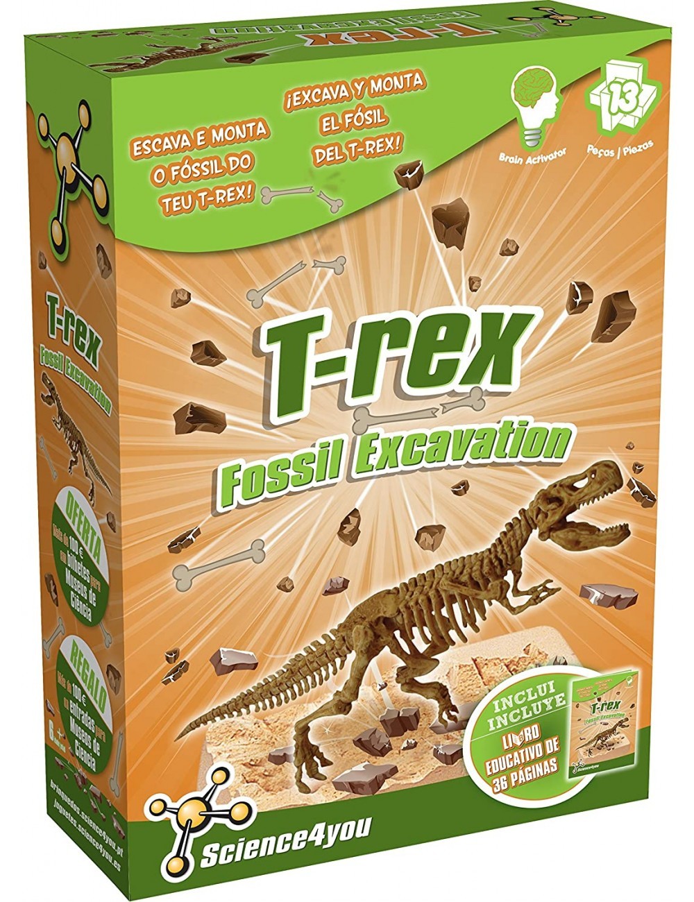 Excavaciones de Fósiles de T-Rex - Juguete Dinosaurios para niños con 6+ años | Science4you Excavaciones de Fósiles de T-Rex - Juguete Dinosaurios para niños con 6+ años | Science4you